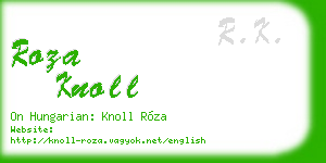 roza knoll business card