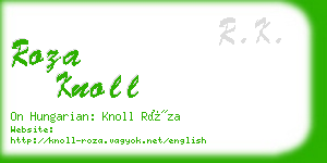 roza knoll business card